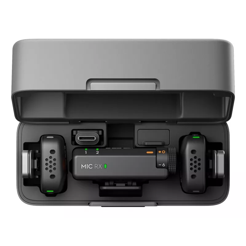 DJI Mic Mini (2 TX + 1 RX + Uzlādes futrālis) Bezvadu mikrofonu komplekts - Tumši pelēks