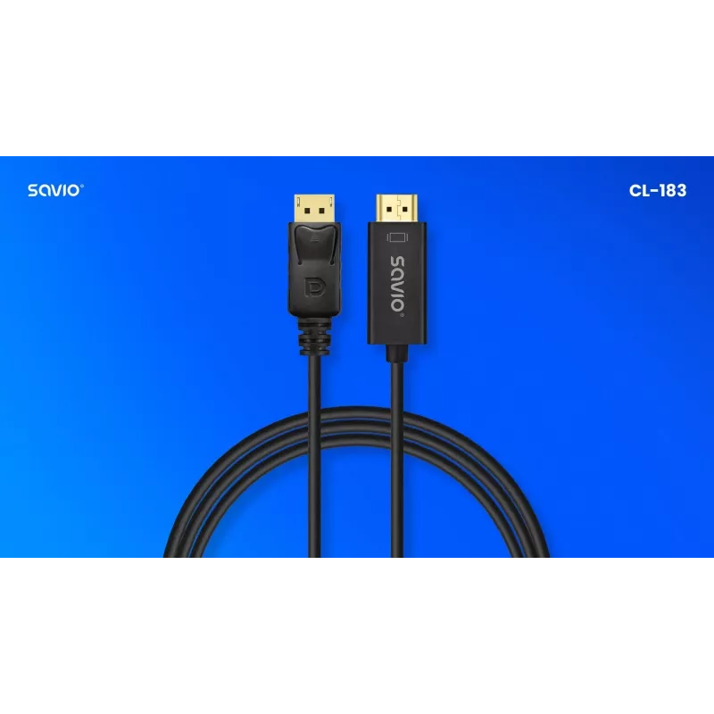 Savio DisplayPort-HDMI kabelis 1,5m, CL-183 SAVKABELCL-183