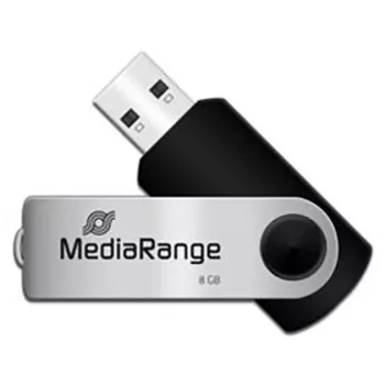 MediaRange MR908NTRL USB zibatmiņa 8 GB USB Type-A 2.0 Melna - Sudraba (MR908NTRL)