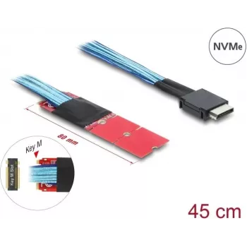 Pārveidotājs M.2 Key M uz 1 x OCuLink SFF-8611 ar 45 cm kabeli — DELOCK 64360