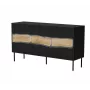 Kumode INSERTO 3D 143.5×40×80 cm melna ar LED, skaidu plātne, 16 mm rāmis