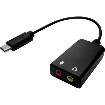 VALUE 12.99.3213 Kabeļa adapteris USB Type C uz 2 x 3.5 mm, melns