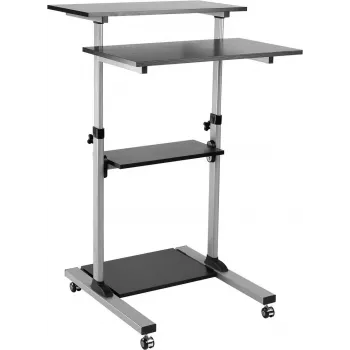 ROLINE PC stāvdarba stacija - Statīvs LCD displejam / tastatūrai / pelei / CPU / printerim - Plastmasa, Metāls - Pelēks, Melns (17.02.1547)