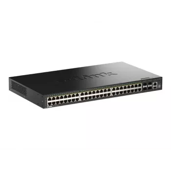 D-Link 52-Portu Gigabitu Sakraujams PoE+ Viedais Slēdzis ar 4 x 10G SFP+ Portiem