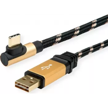 ROLINE 11.02.9062 USB kabelis 3 m USB 2.0 USB A USB C Melns - Zelts (11.02.9062)