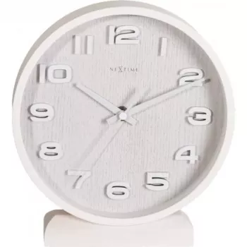 NeXtime klok 5192wi Wood Wood Small sienas pulkstenis 22x20 cm, balts