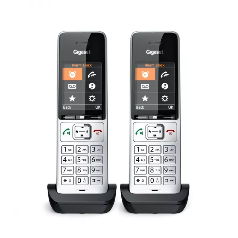 Gigaset COMFORT 500HX duo Analog/DECT telefons ar zvana identifikāciju Melns, Sudrabs