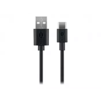 Wentronic Goobay USB kabelis - USB (tēviņš) uz USB-C (tēviņš) - USB 2.0 - 3 A - 2,0 m - Melns (59122)