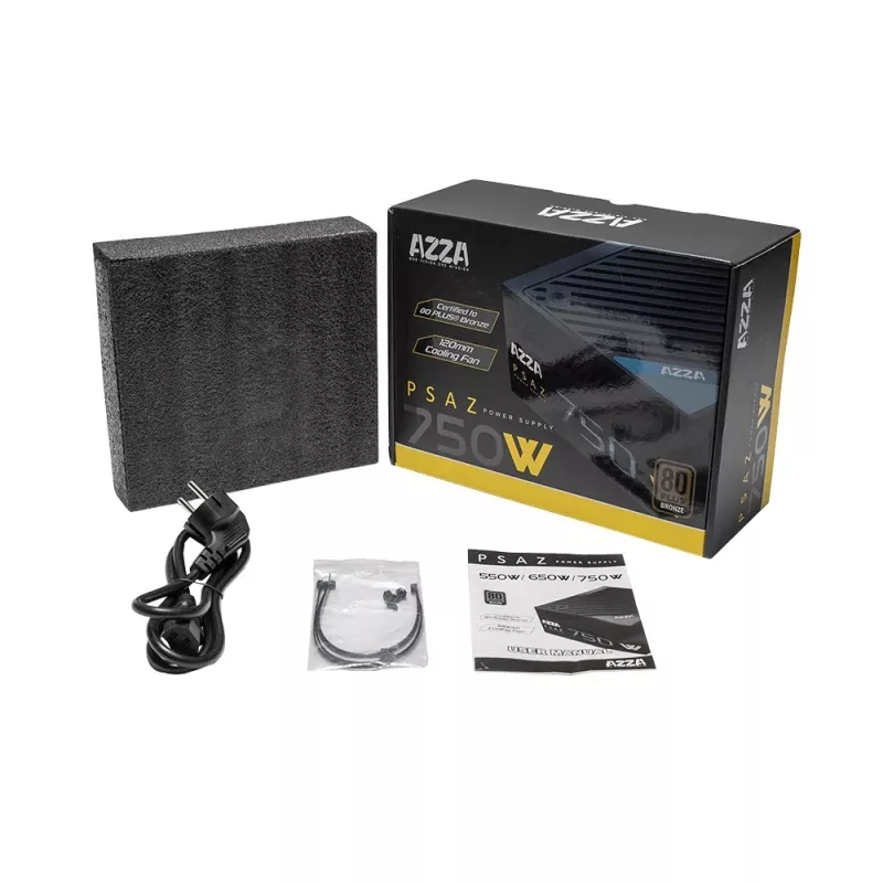 Azza PSAZ-750W barošanas bloks 20+4 kontaktu ATX ATX Melns