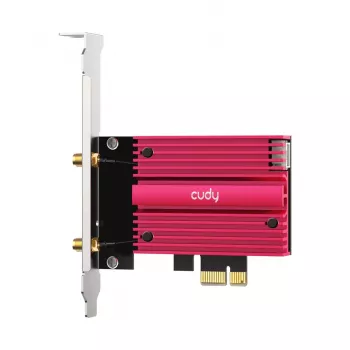 Cudy WE9300S Iekšējā WLAN Bluetooth tīkla karte PCIe, Wi‑Fi 7 (802.11be) trīsjoslu 2.4/5/6 GHz, 5765 Mbit/s, Bluetooth 5.4, ārējās 2x2 antenas