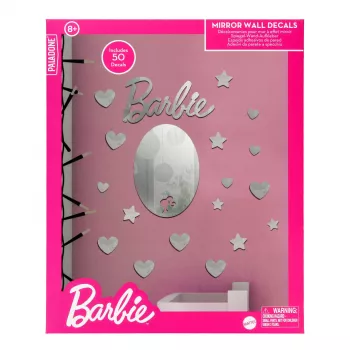 Paladone PP13751BR spoguļu sienas uzlīme Barbie dizainā – dekoratīva pašlīmējoša spoguļu uzlīme