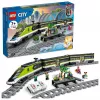 LEGO 60337 City Express Pasažieru Vilciens Ar Tālvadību, Darba Lukturiem, 2 Vagoniem Un 24 Sliedes Gabaliem