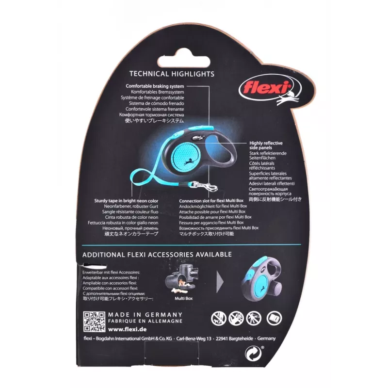 FLEXI New Neon M - izvelkamā pavada - 5 m