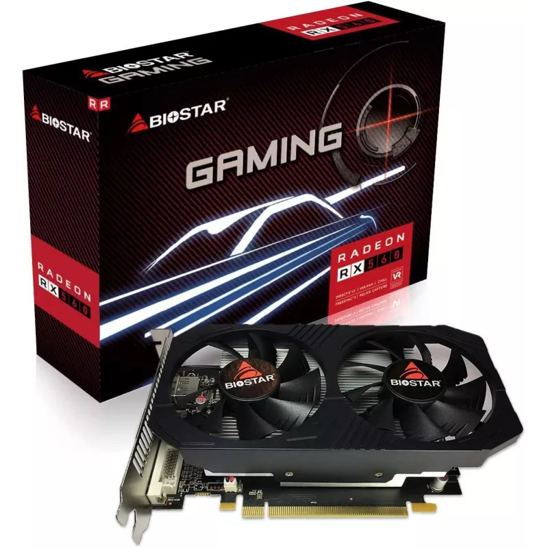 BIOSTAR Radeon RX 560 Gaming OC VA5615RF41 videokarte, 4 GB GDDR5, 128 bitu, PCIe 3.0, 1175 MHz