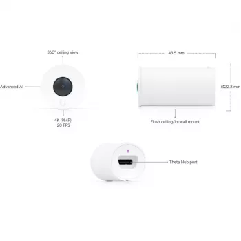 Ubiquiti UniFi AI Theta 360 objektīvs • 4K • 360° • UVC-AI-Theta-Lens-360