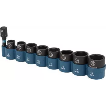 Makita E-16639 - Trieciena uzgriežņu atslēgu komplekts 3/8 inch 8 daļas | ar adapteri 1/4 inch