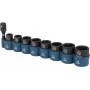 Makita E-16639 - Trieciena uzgriežņu atslēgu komplekts 3/8 inch 8 daļas | ar adapteri 1/4 inch