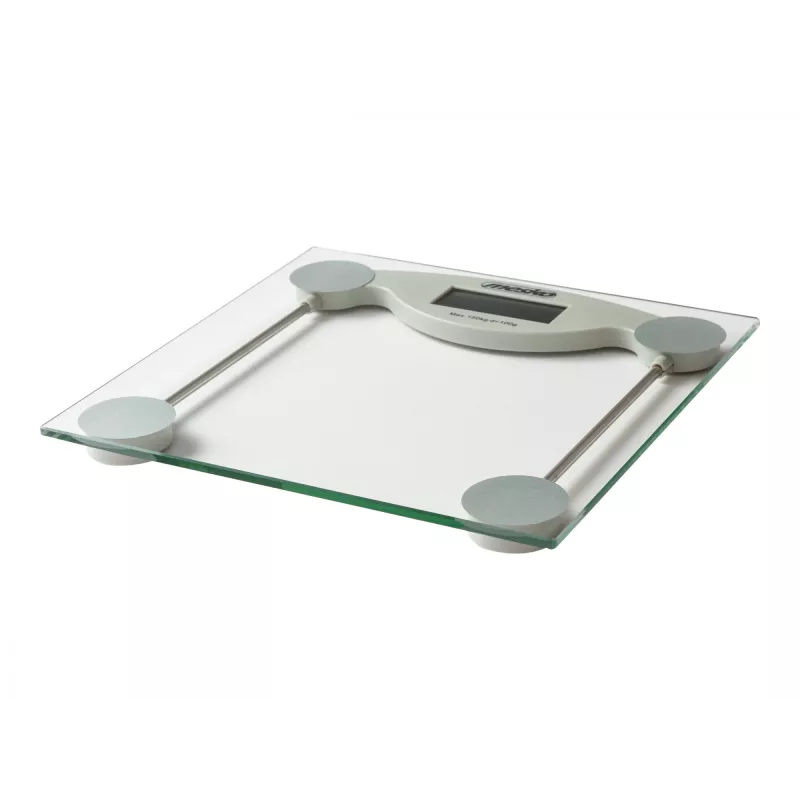 Elektroniskie personīgie svari Mesko MS 8137 — 150 kg, 100 g precizitāte, balts/caurspīdīgs