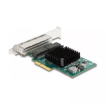 DeLOCK PCI Express x4 karte 4 x RJ45 Gigabit LAN BCM Pelēka