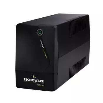 Nepārtrauktās barošanas avots TECNOWARE Era Plus 1600 — Line‑Interactive UPS 1.6 kVA / 1120 W, 2 AC kontaktligzdas, USB Type‑B, melns