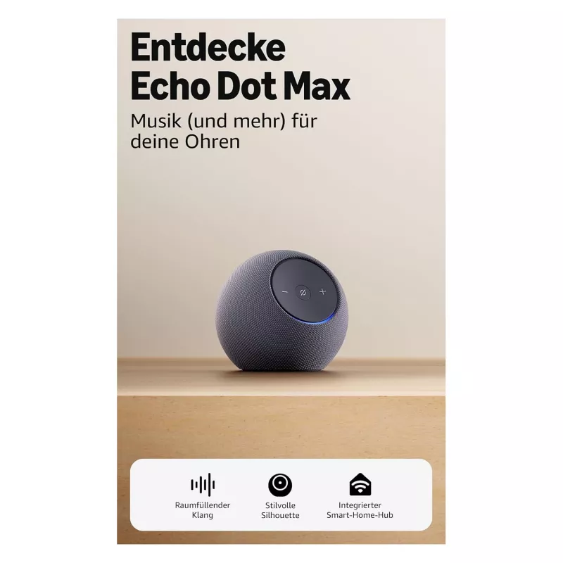 Amazon Echo Dot Max 2025 Graphite – viedais skaļrunis ar Alexa un Bluetooth