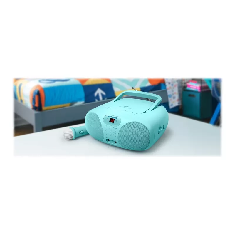 Muse MD-203 KB portatīvā stereo sistēma ar FM radio, zila