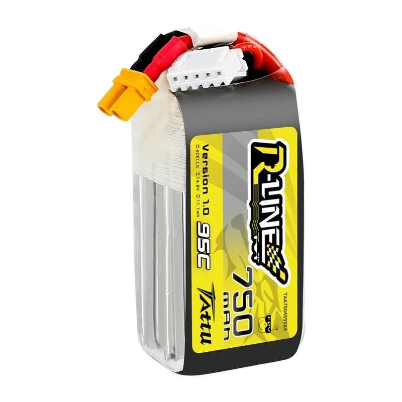 Tattu R-Line 750mAh 14.8V 95C 4S1P JST-XHR akumulators
