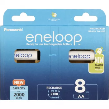Panasonic Eneloop AA 2000 mAh uzlādējamās baterijas, 8 gab. (BK-3MCDE/8HH)
