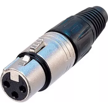 Neutrik NTR-NC5FX - 5-polu XLR ligzdas korpuss, melns/sudrabs, -30 līdz 80 °C