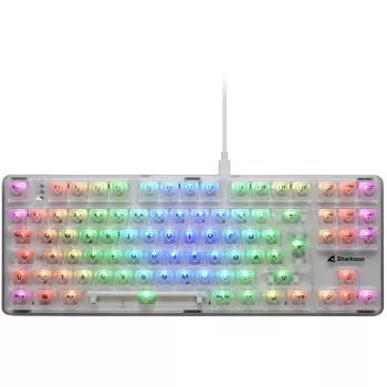 Crystal Shark, Gaming tastatūra balta, DE-izvietojums, KTT