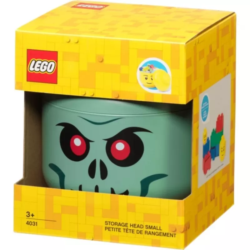 Uzglabāšanas kaste Room Copenhagen LEGO Galvaskauss maza, zaļa/melna