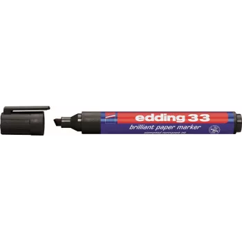 Permanentais marķieris Edding 33 ar slīpo galu, melns