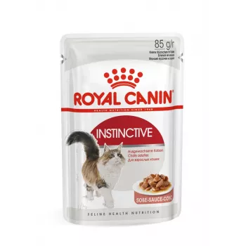 Slapjā barība kaķiem Royal Canin Instinctive 12 x 85 g – mājputni, pieaugušiem kaķiem, urīnceļu veselībai