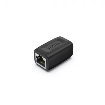 Kabeļu savienotājs Unitek A1026BK RJ-45 sievišķais-sievišķais Cat7 1 Gbit/s melns