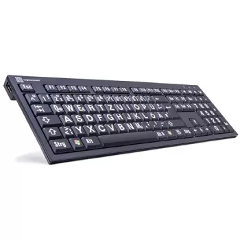 Logickeyboard XL Print USB QWERTZ vācu melna tastatūra