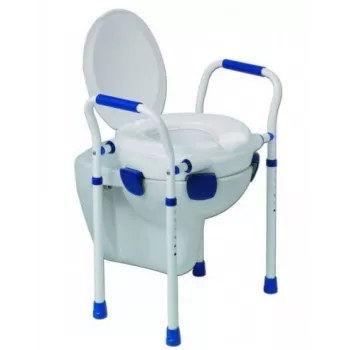 Pacēlājs tualetes podam Aston Clipper VII 500431 — regulējams medicīnisks tualetes sēdeklis, polipropilēns, alumīnija/tērauda rāmis, iekšējais diametrs 25×21 cm