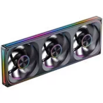 Jonsbo ZA-420BR PWM Reverse ARGB korpusa ventilatori — 3×140 mm, melni