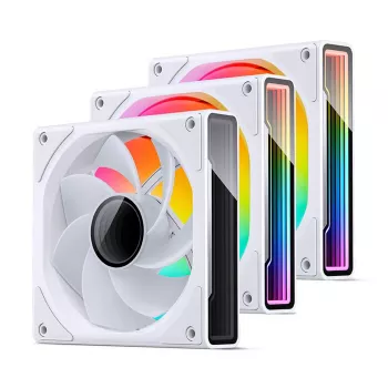 120mm korpusa ventilators Jonsbo ZK-120W Reverse ARGB Balts, PWM, aptīts kabelis