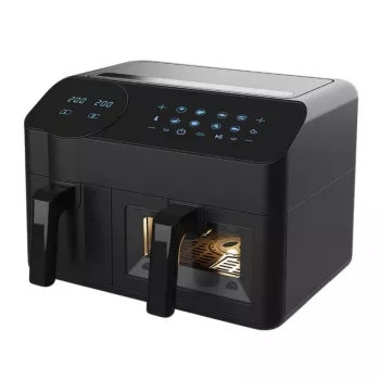 Elektriskā karstā gaisa fritētāja Maestro MR-760 — dubultā bļoda 3,5 L + 6 L, skārienvadība, 2000–2400 W, melna