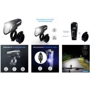 LED priekšējais velosipēda lukturis FISCHER 50690 — ar baterijām, melns