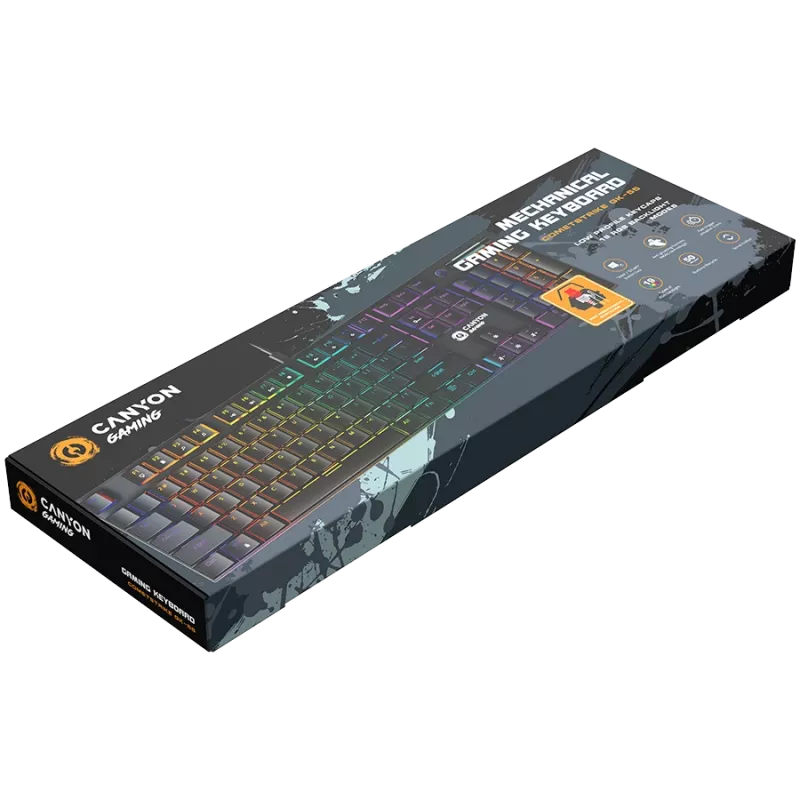 CANYON tastatūra Cometstrike GK-55 EN/RU vadu mehāniskā