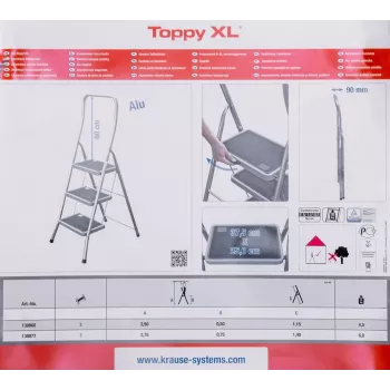 Krause saliekamais pakāpiens Toppy XL sudrabs