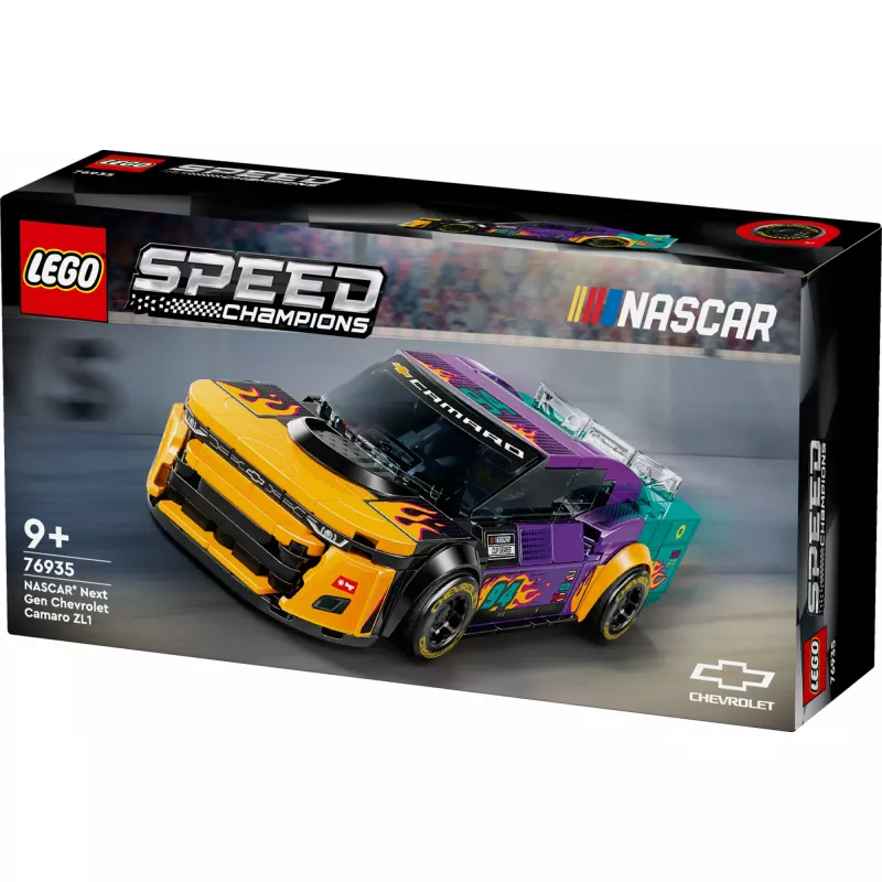 LEGO Speed Champions 76935 NASCAR Next Gen Chevrolet Camaro ZL1 būvējams modelis, 328 gabali, 1 minifigūra, 9+ gadi
