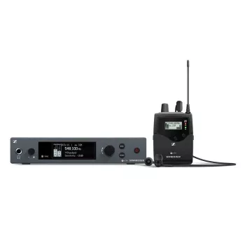 In-ear monitoring sistēma Sennheiser EW IEM G4-A — UHF 516–558 MHz, ķermeņa uztvērējs, raidītājs, OLED/LCD, 16 Ω, 4–6 h darbības laiks