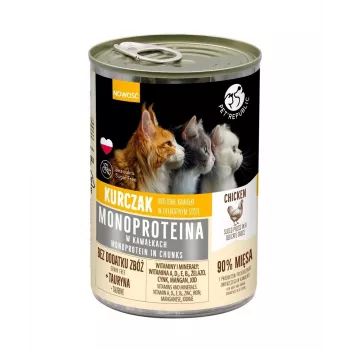 PetRepublic Monoprotein Chicken in sauce mitrais kaķu barība 400 g