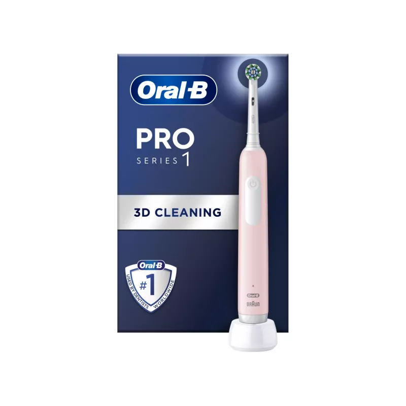 Oral-B Pro Series 1 Cross Action elektriskā zobu birste, rozā, pieaugušajiem