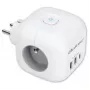 Pagarinātājs QOLTEC 52548 ar 3×AC kontaktligzdām un USB portu