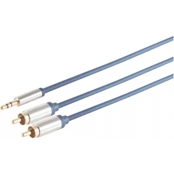 Audio kabelis ShiverPeaks 2x RCA (Cinch) uz 3.5 mm ligzdu, 1,5 m, modelis 30832-MHQ-SLIM