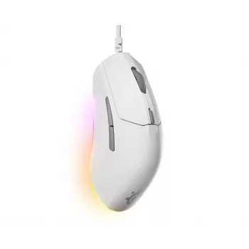 Spēļu pele STEELSERIES Rival 3 Gen 2 — optiskā, 8500 DPI, vadu USB Type-A, labā roka, balta, 77 g