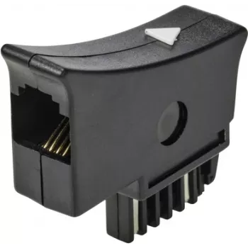 Renkforce Telefona (analogais) adapteris [1x TST-Spalva - 1x RJ11-Spalva 6p4c] Melns (RF-5046540)